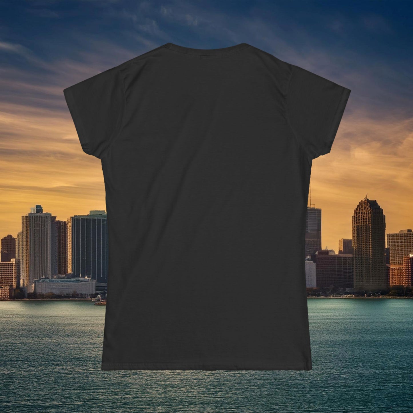 Detroit Football Skyline Women's Softstyle Tee