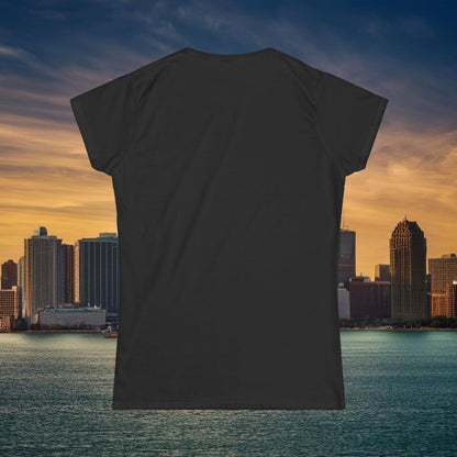 Detroit Football Skyline Women's Softstyle Tee