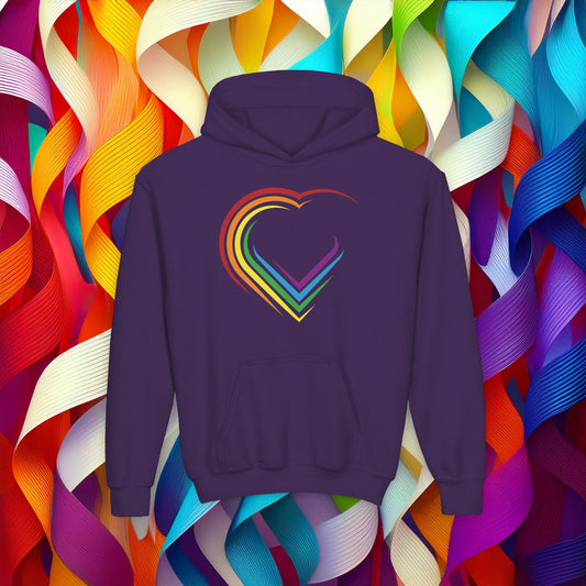 Rainbow Heart Youth Hoodie