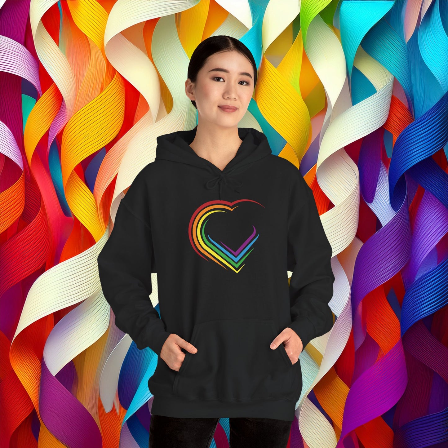 Rainbow Heart Unisex Hoodie