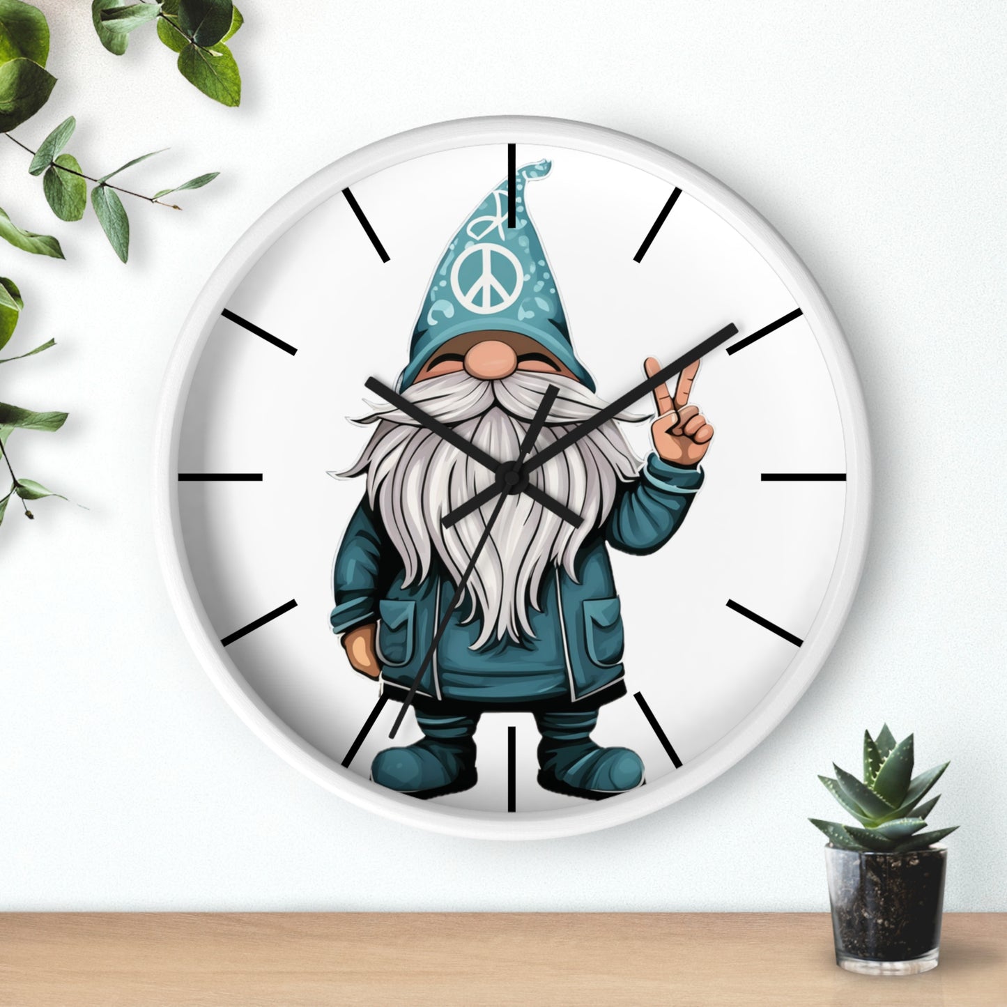 Peace Gnome Wall Clock