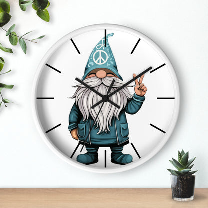 Peace Gnome Wall Clock