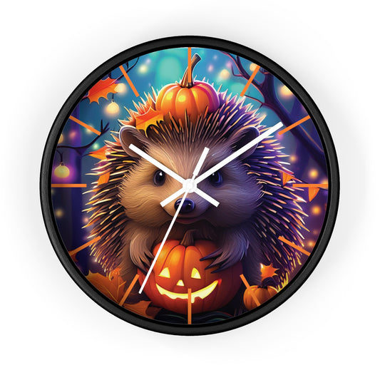 Halloween Hedgehog Wall Clock