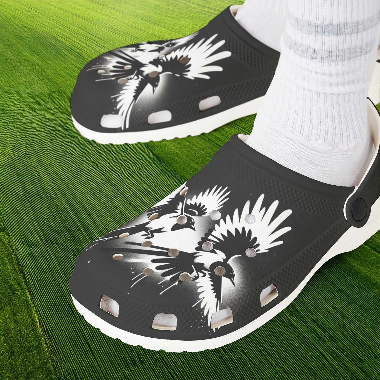 Newcastle Magpie Graffiti Foam Clogs