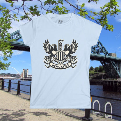Newcastle United B&W Crest Women's Softstyle Tee
