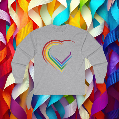 Rainbow Heart Long Sleeve Tee
