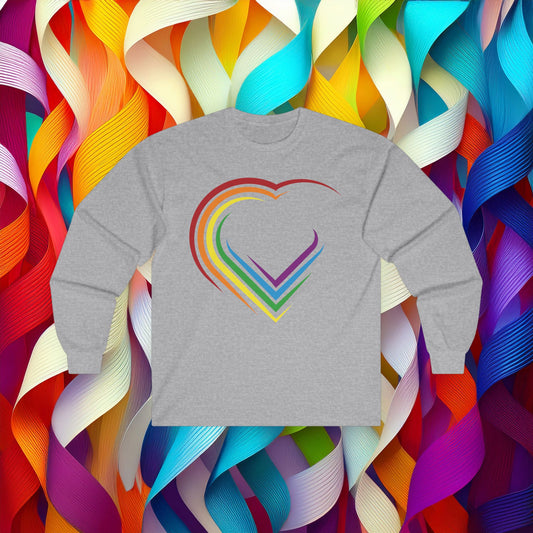 Rainbow Heart Long Sleeve Tee