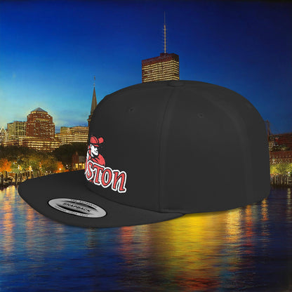 Boston Baseball Player Flat Bill Snapback