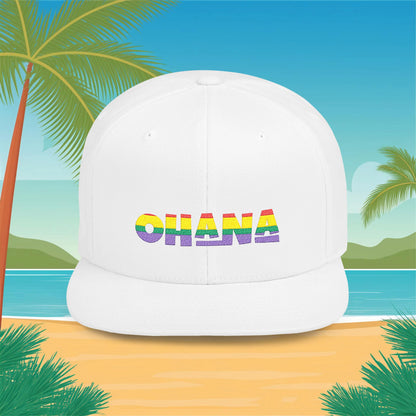 Rainbow Ohana Flat Bill Snapback
