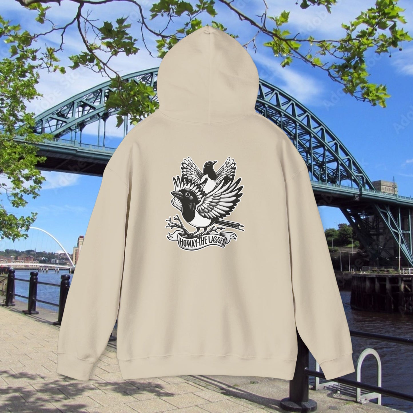 Newcastle United Howay The Lasses B&W (Twin Mags) Hoodie