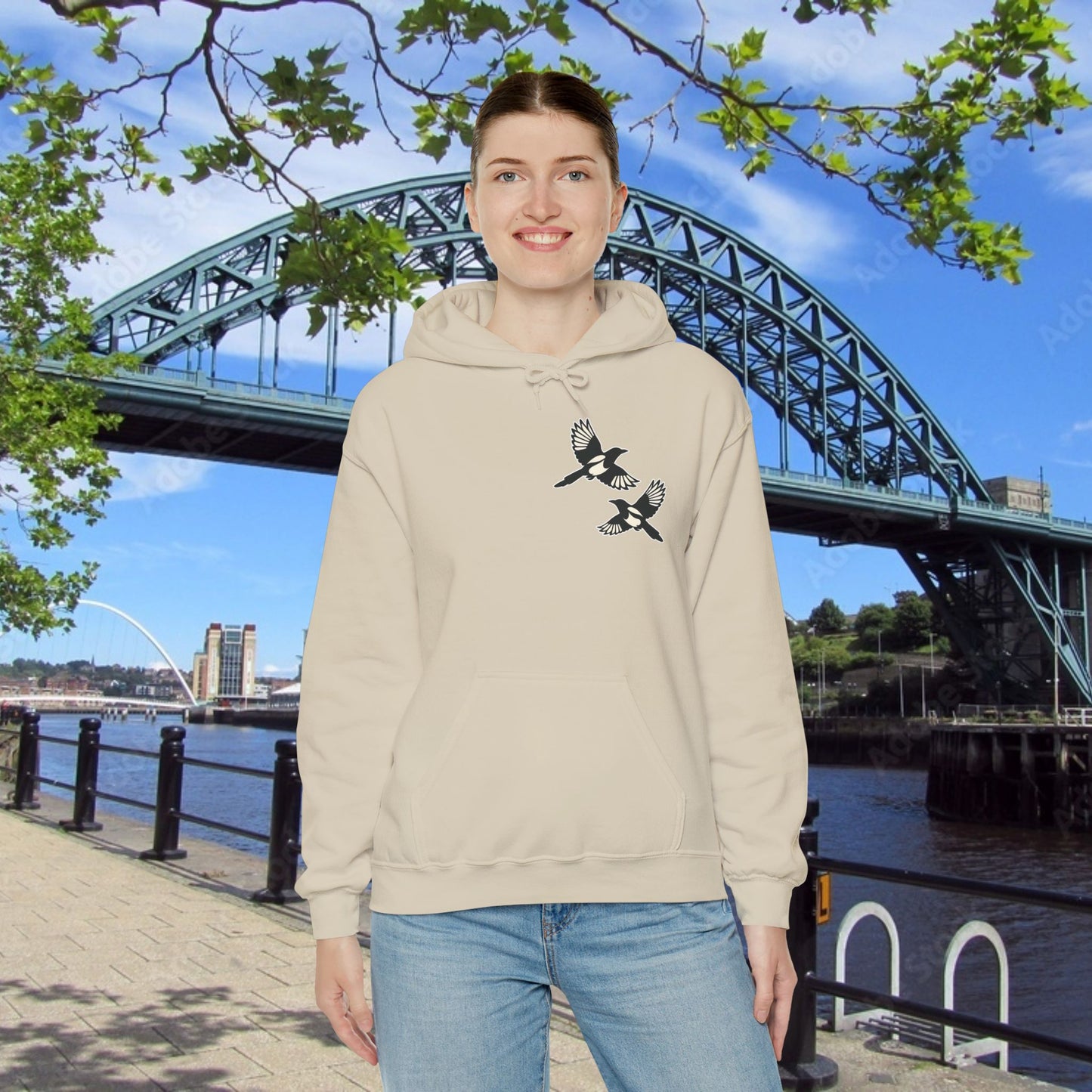 Newcastle United B&W Crest Hoodie