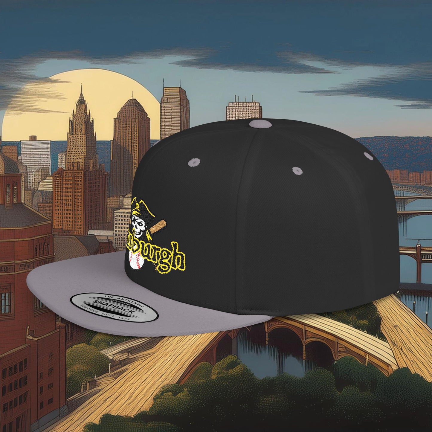 Pittsburgh Baseball Logo Flat Bill Snapback