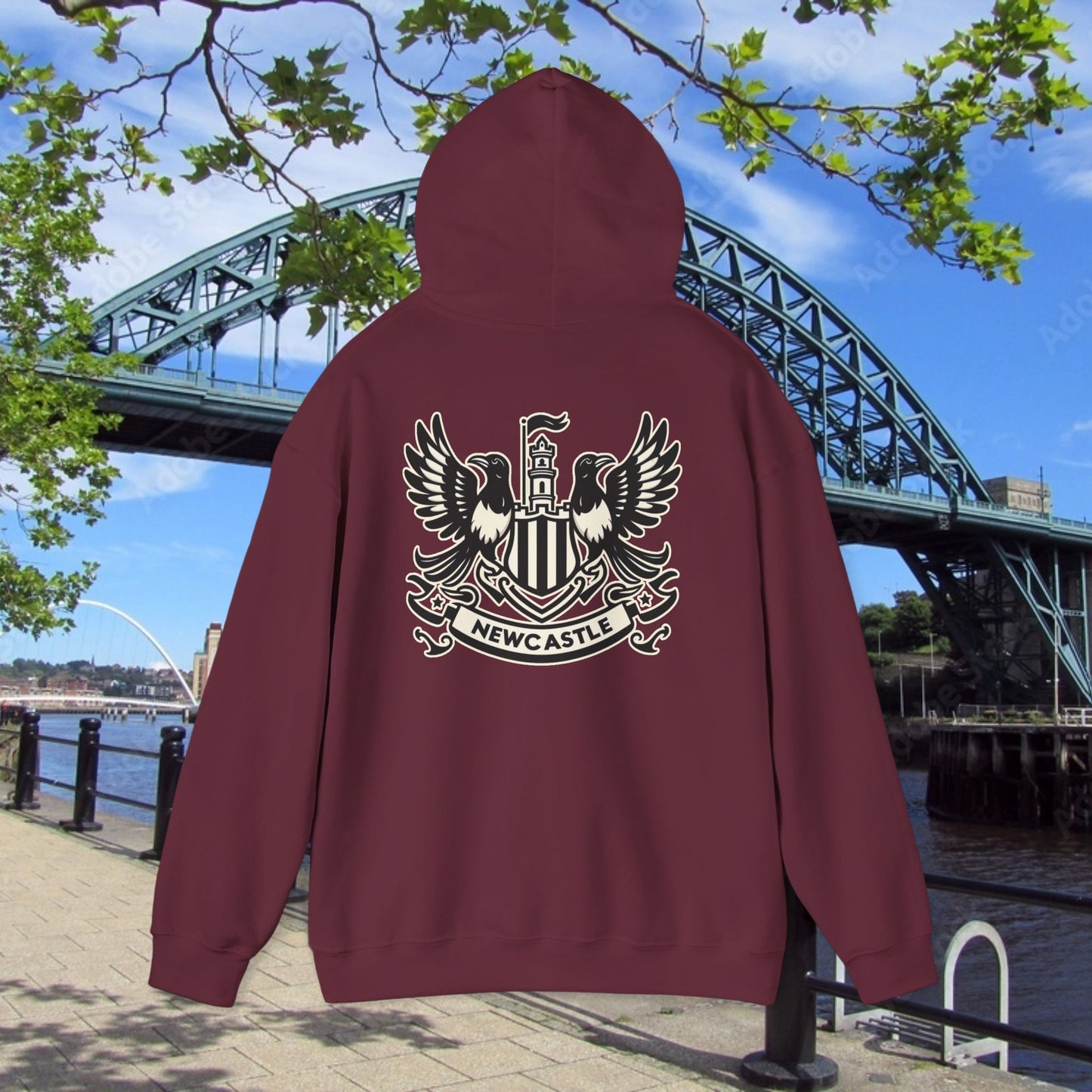 Newcastle United B&W Crest Hoodie