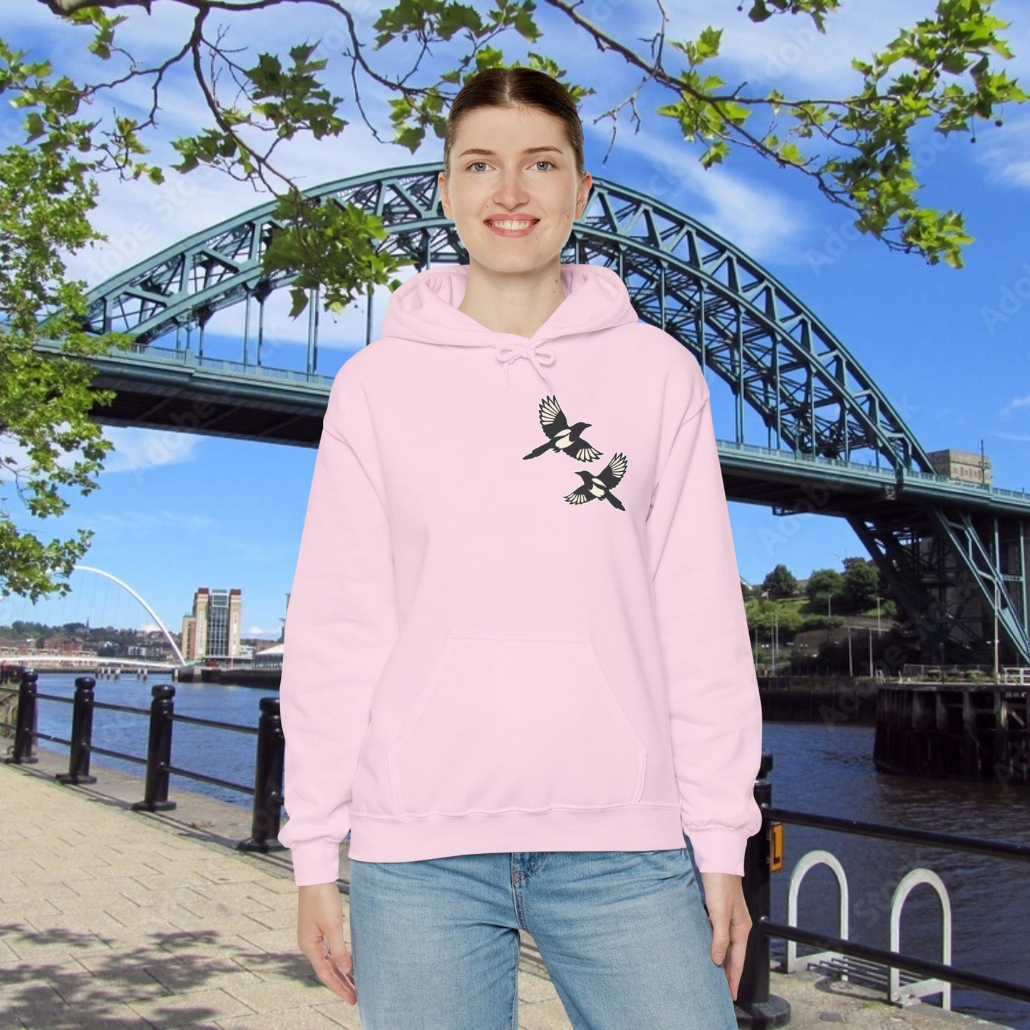 Newcastle United B&W Crest Hoodie