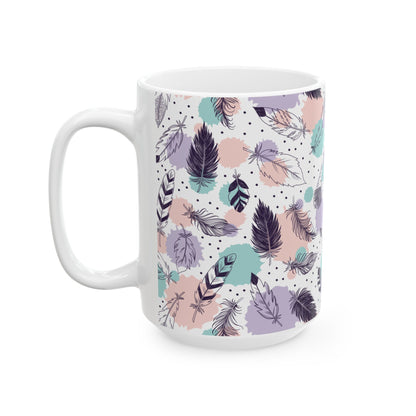 Feather Watercolor Ceramic Mug (11oz/15/oz)