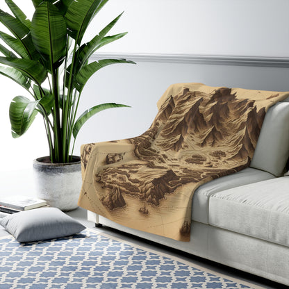 Island Map Sherpa Fleece Blanket