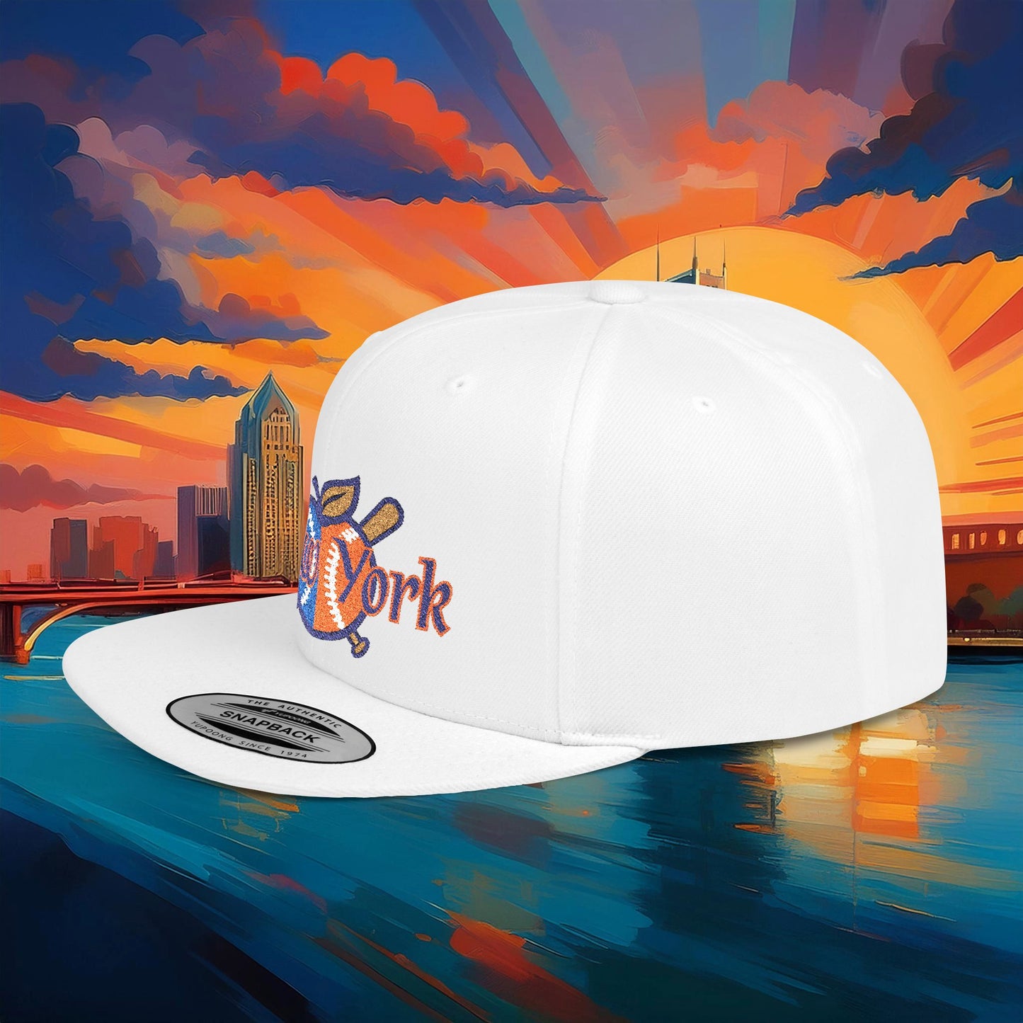 NY Baseball Big Apple Flat Bill Snapback