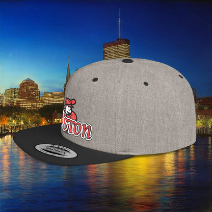 Boston Baseball Player Flat Bill Snapback