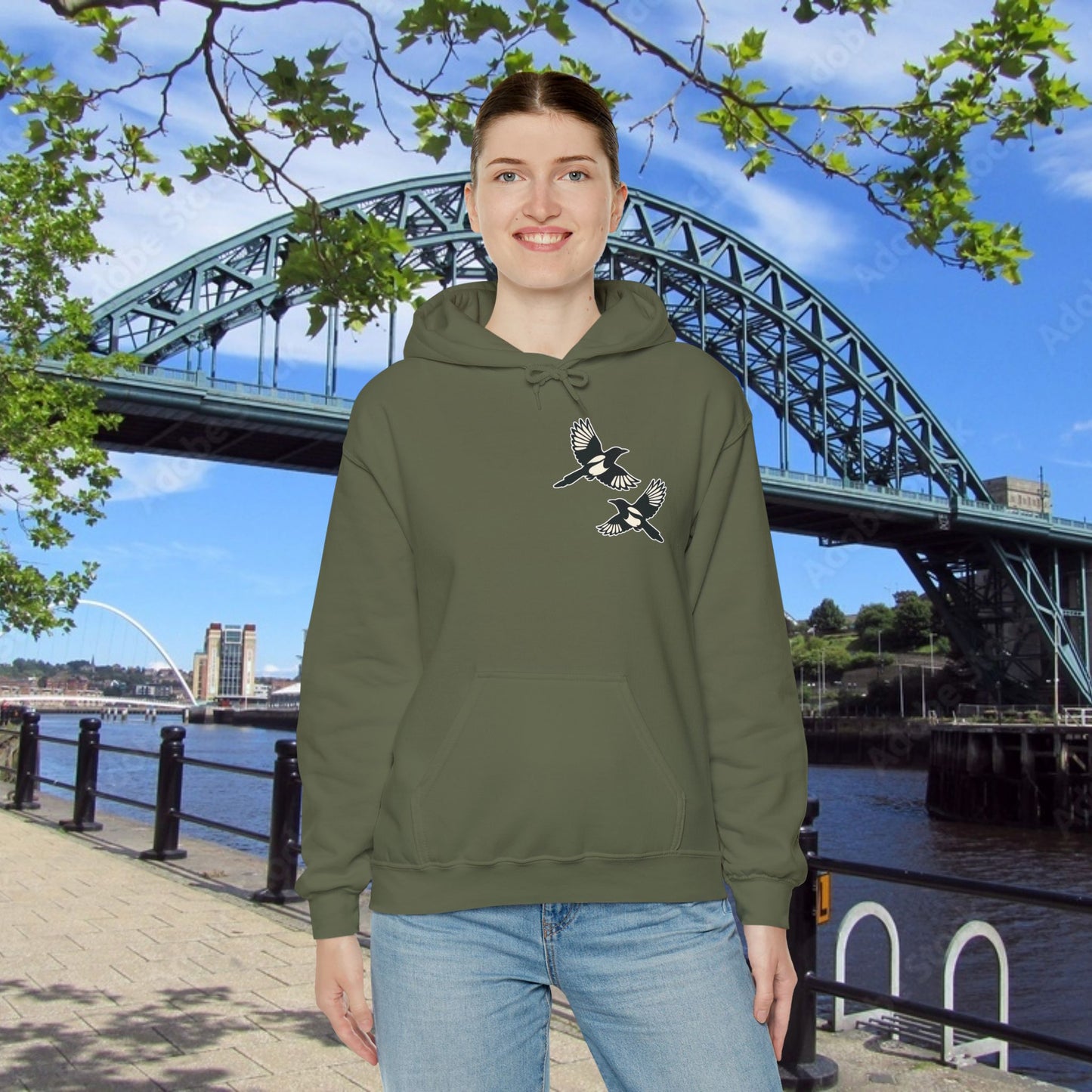 Newcastle United B&W Crest Hoodie