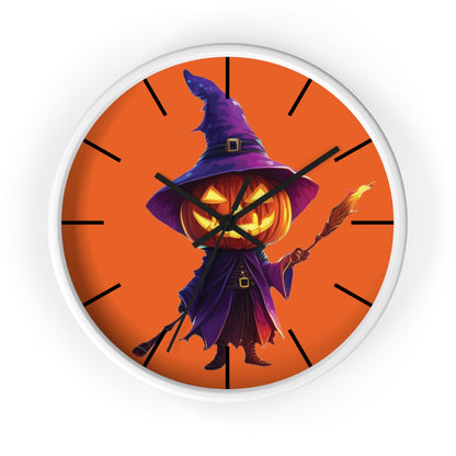 Pumpkin Wizard Wall Clock