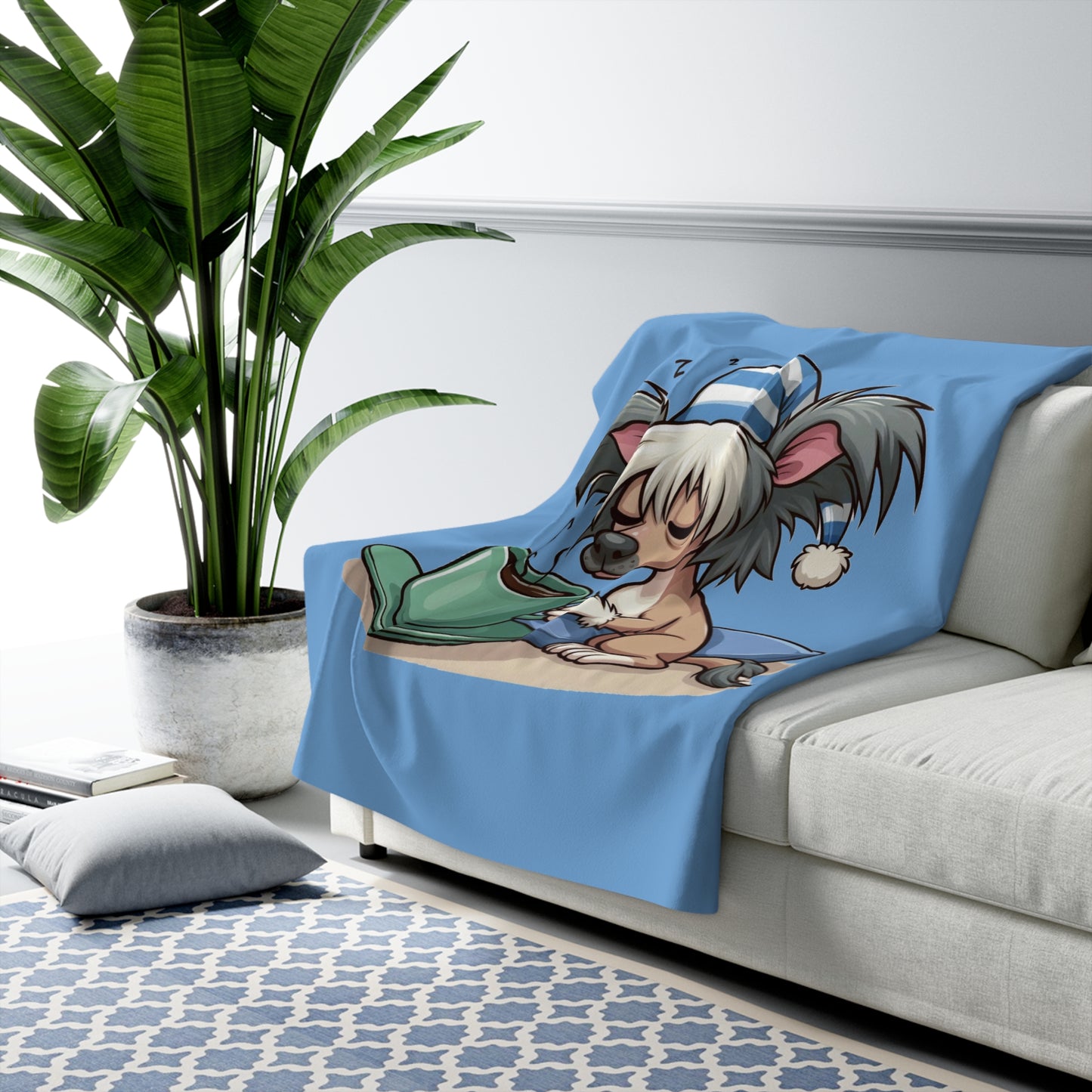 Sleepy Dog Sherpa Fleece Blanket