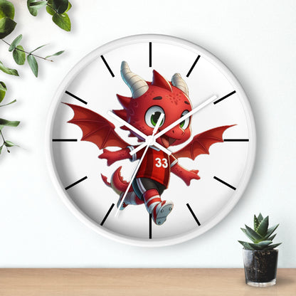 Mini Red Dragon Fan Wall Clock