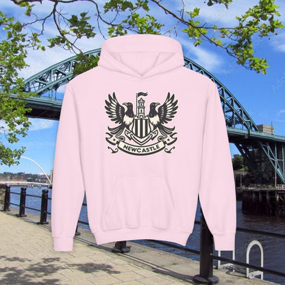 Newcastle United B&W Crest Youth Hoodie