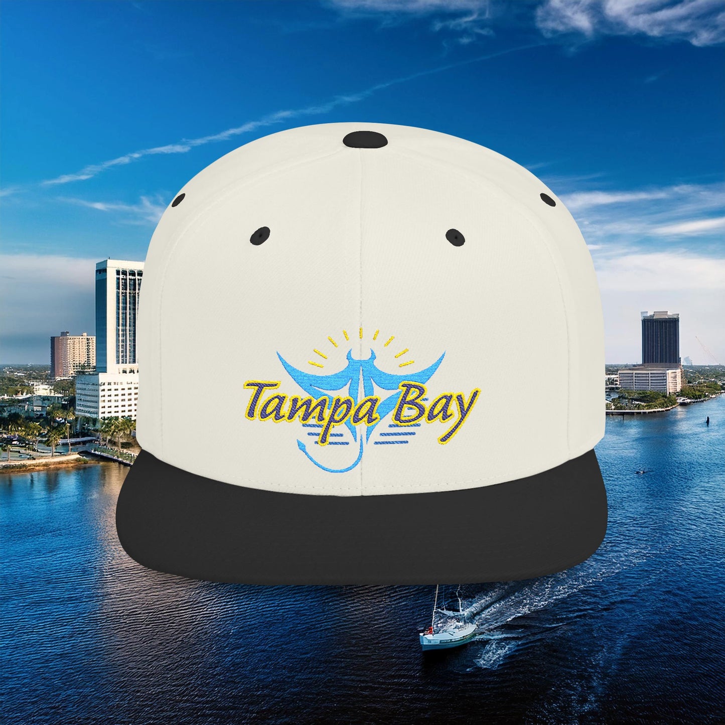 Tampa Bay Baseball Logo Flat Bill Snapback