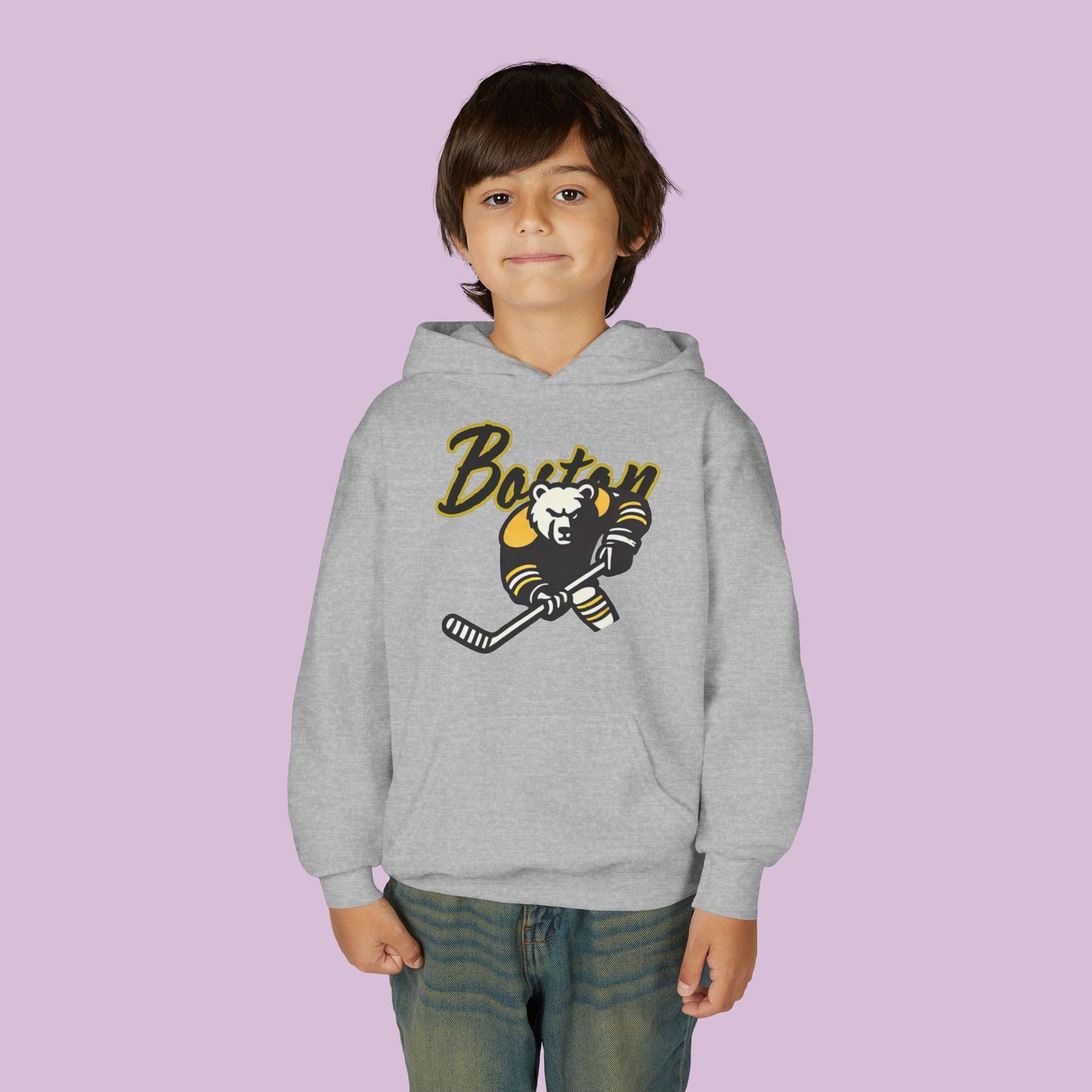 Boston Hockey Bear Youth Hoodie