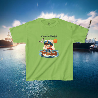 Navy Anchors Aweigh Kids Tee