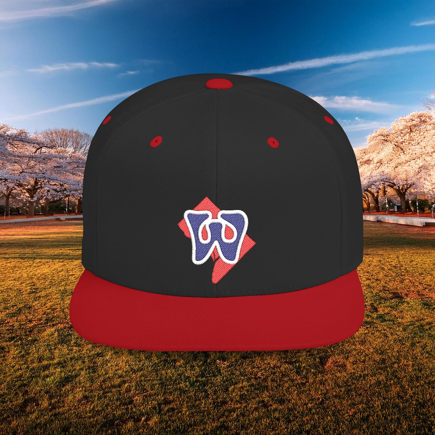 Washington Funky W Flat Bill Snapback - Blue