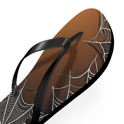 Golden Spider Web Flip Flops