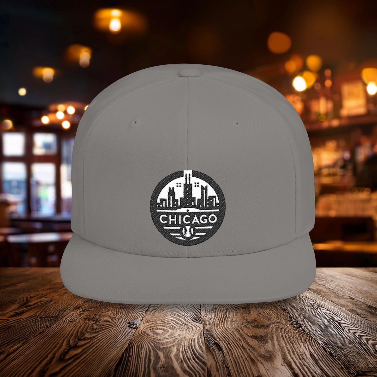 Chicago Black & White Baseball Flat Bill Snapback