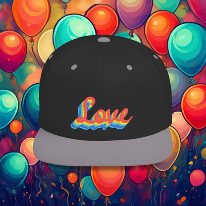 Rainbow Love Flat Bill Snapback