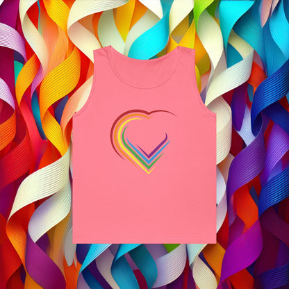 Rainbow Heart Unisex Tank Top