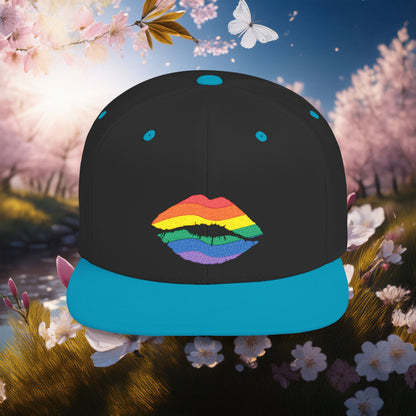 Rainbow Kiss Flat Bill Snapback