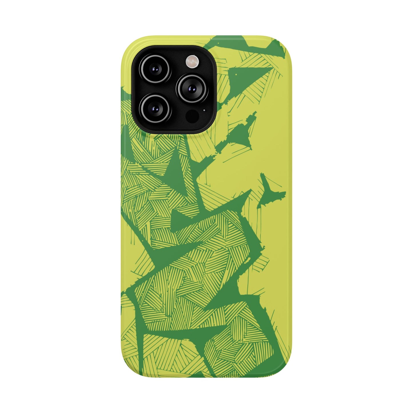 Electric Green and Gold Impact-Resistant Phone Case