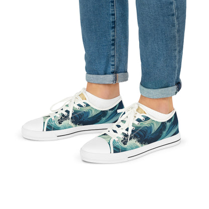 The Ocean Waves Men's Low Top Sneakers