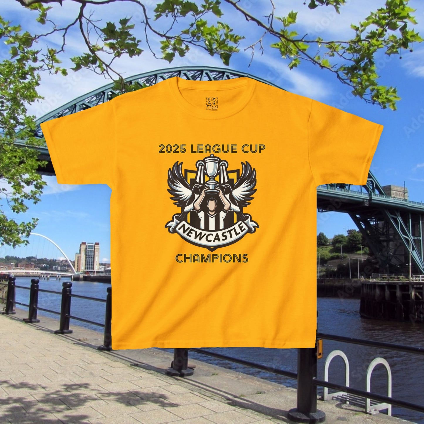 Newcastle Cup Champions Crest Kids Tee