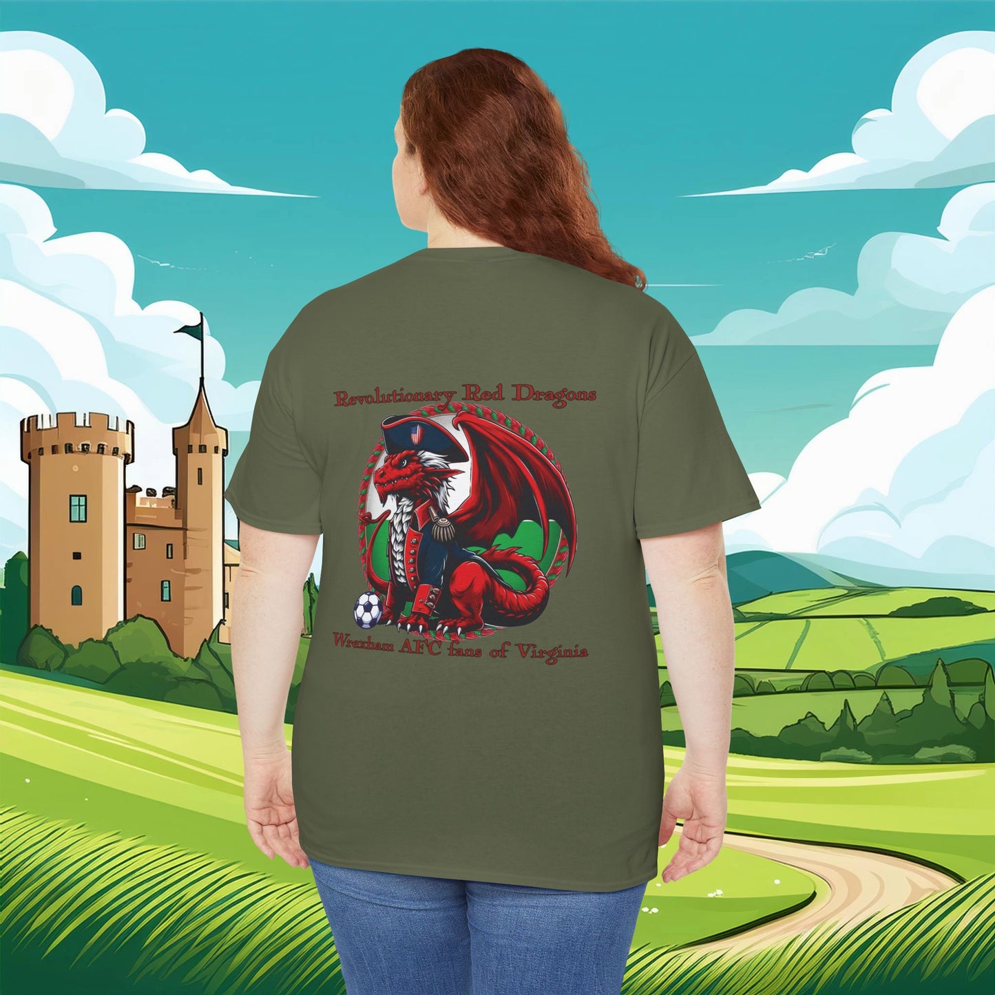 Revolutionary Red Dragons Front & Back Logo Tee