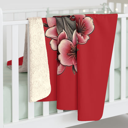 Washington Baseball Cherry Blossom Sherpa Fleece Blanket