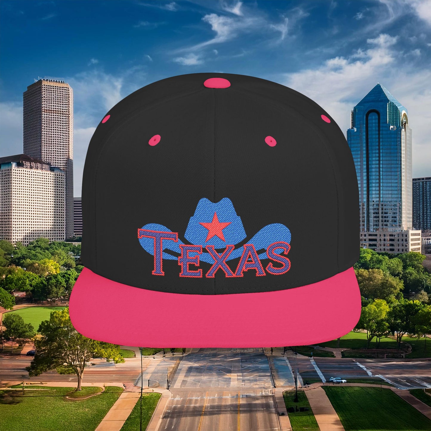 Texas Cowboy Hat Flat Bill Snapback
