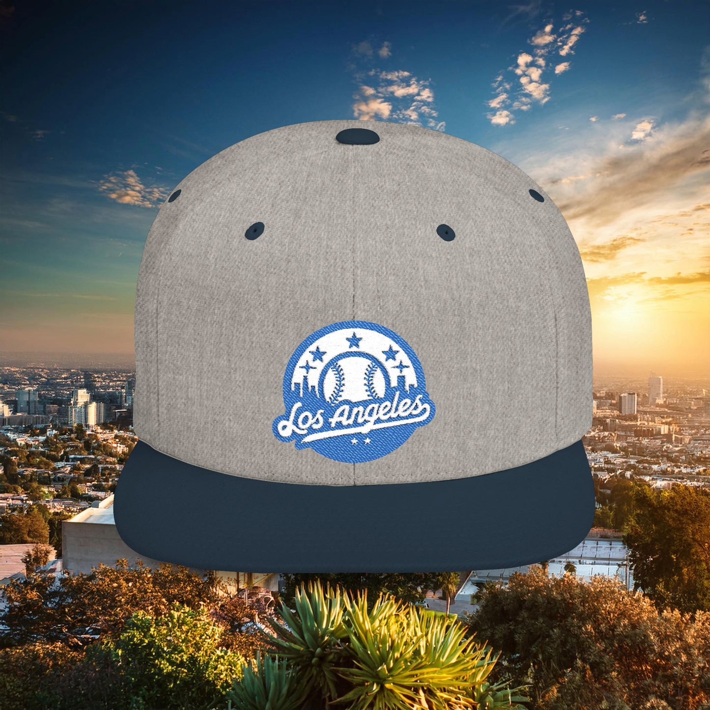 LA Blue Baseball Flat Bill Snapback