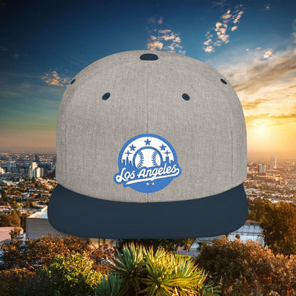 LA Blue Baseball Flat Bill Snapback