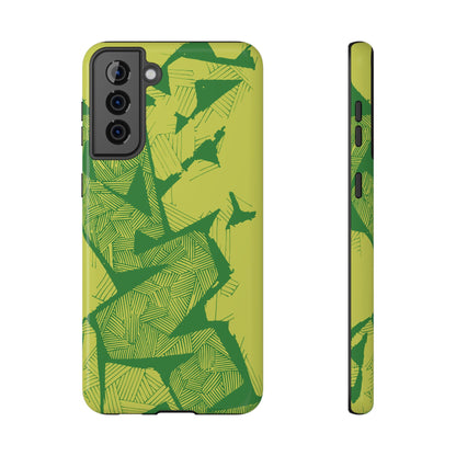 Electric Green and Gold Impact-Resistant Phone Case