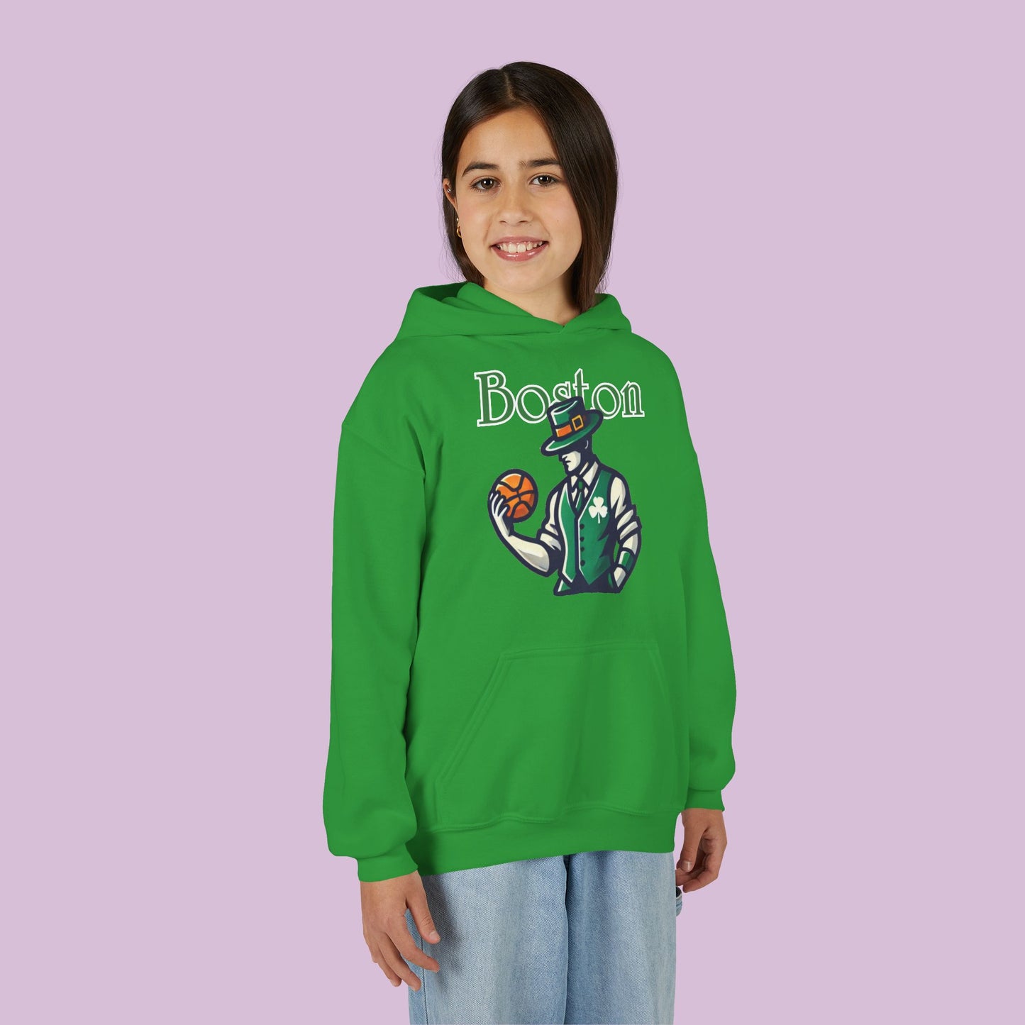 Boston Basketball Youth Hoodie