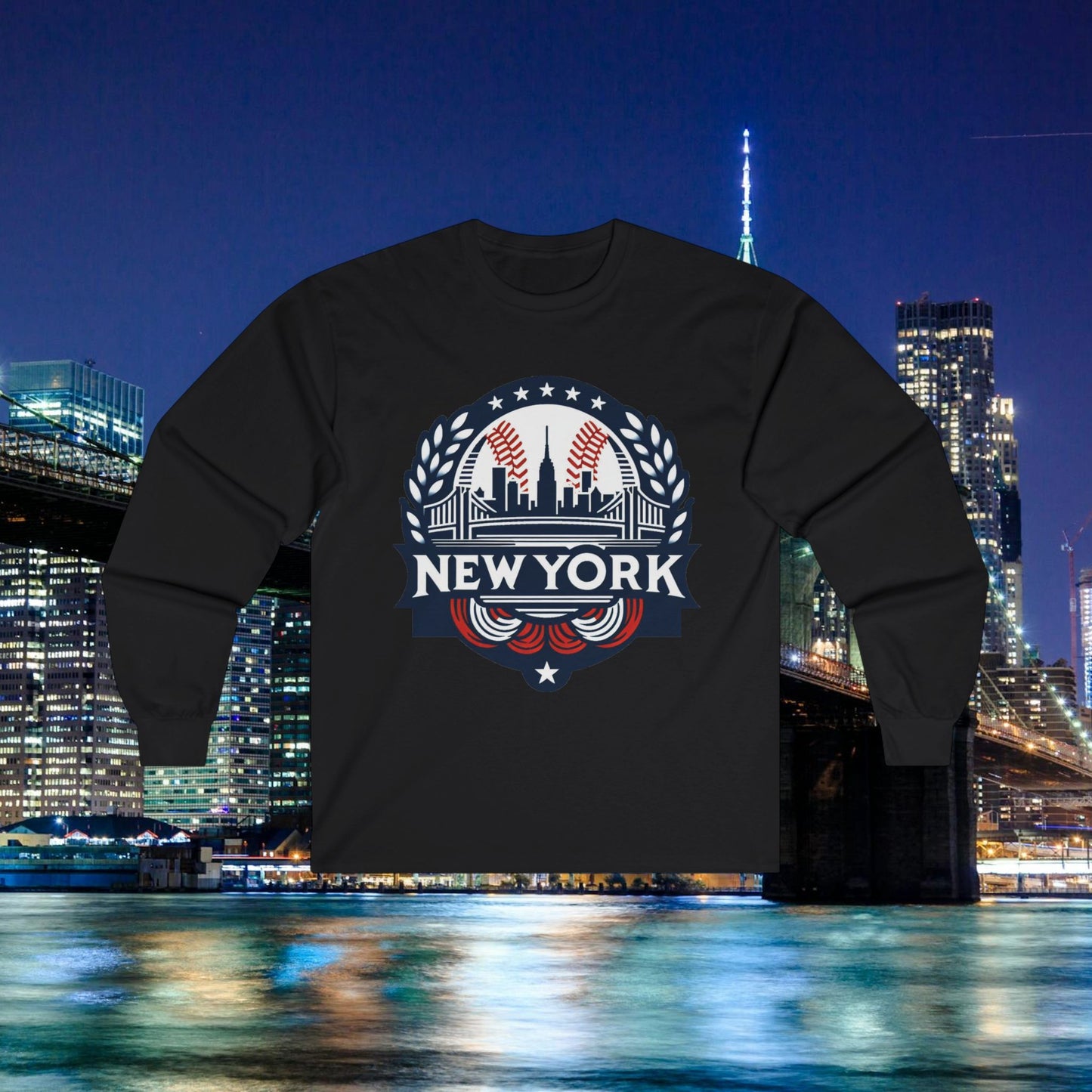 New York Bronx Baseball Long Sleeve Tee