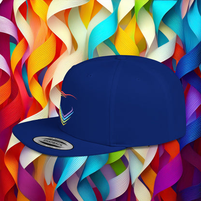 Rainbow Heart Flat Bill Snapback