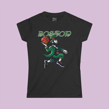 Boston Basketball Logo Women's Softstyle Tee