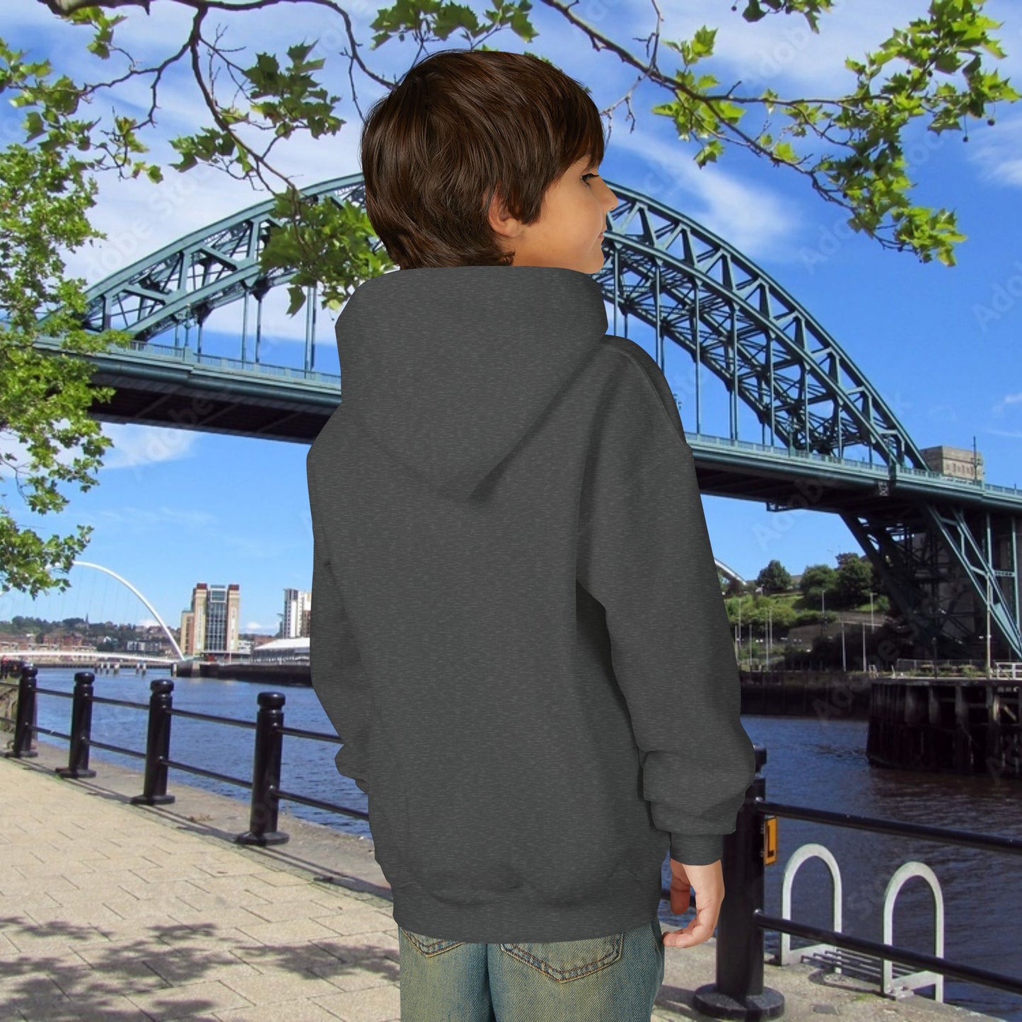 Newcastle United B&W Crest Youth Hoodie